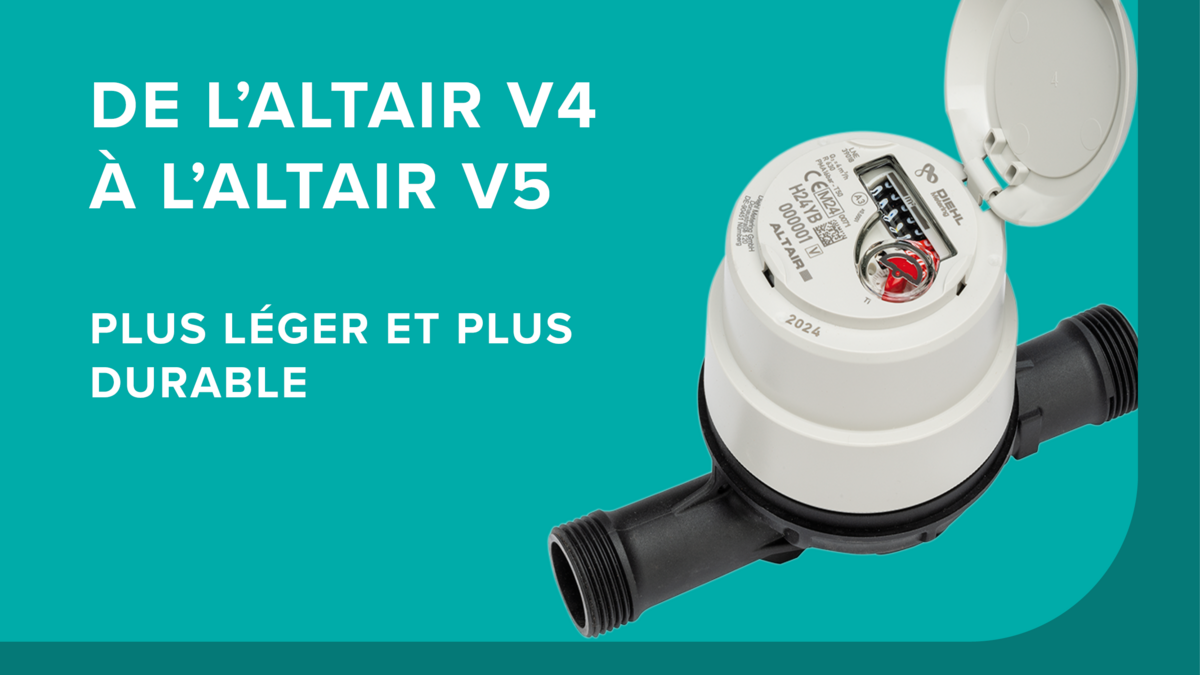 Photo du compteur d"eau l’ALTAIR V5, plus léger et plus durable de Diehl Metering