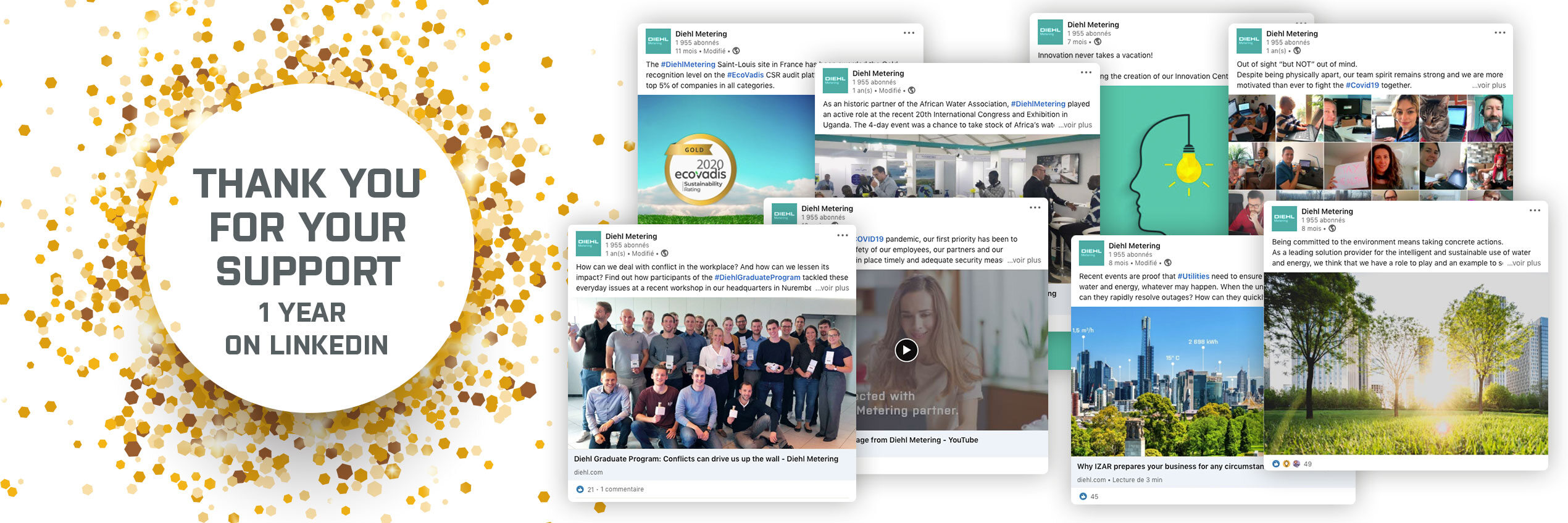 Diehl Metering fête son premier anniversaire sur LinkedIn