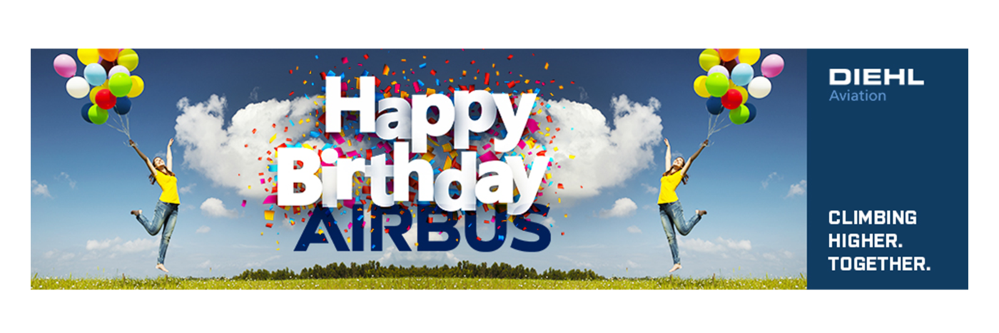 Airbus celebrates 50th Anniversary: Congratulations from Diehl Aviation