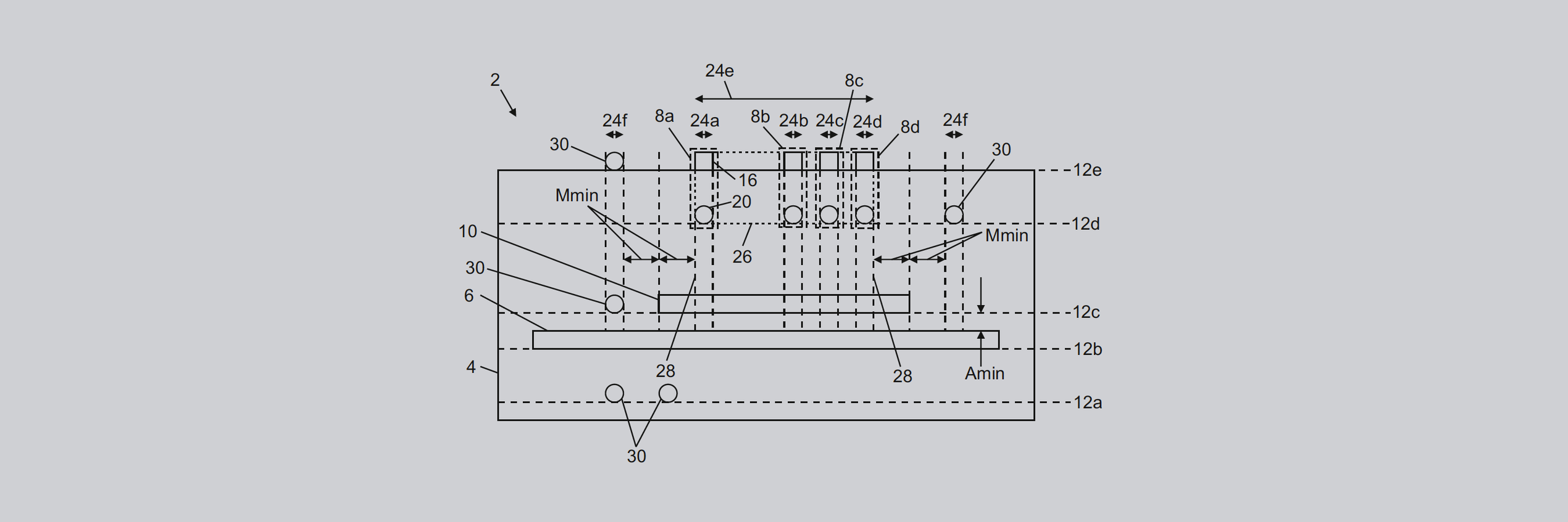 Low-capacitance structure for operating LEDs on the AC network