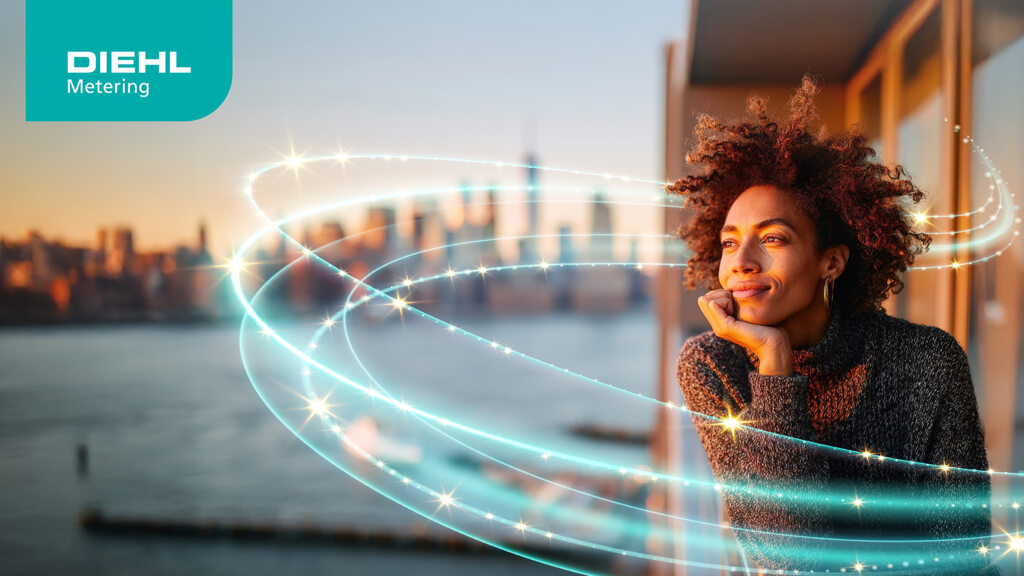 Diehl Metering Season's greetings 2026 woman with flowline