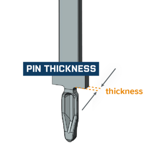 Pin thickness
