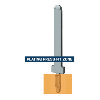 Plating of the press-fit zones