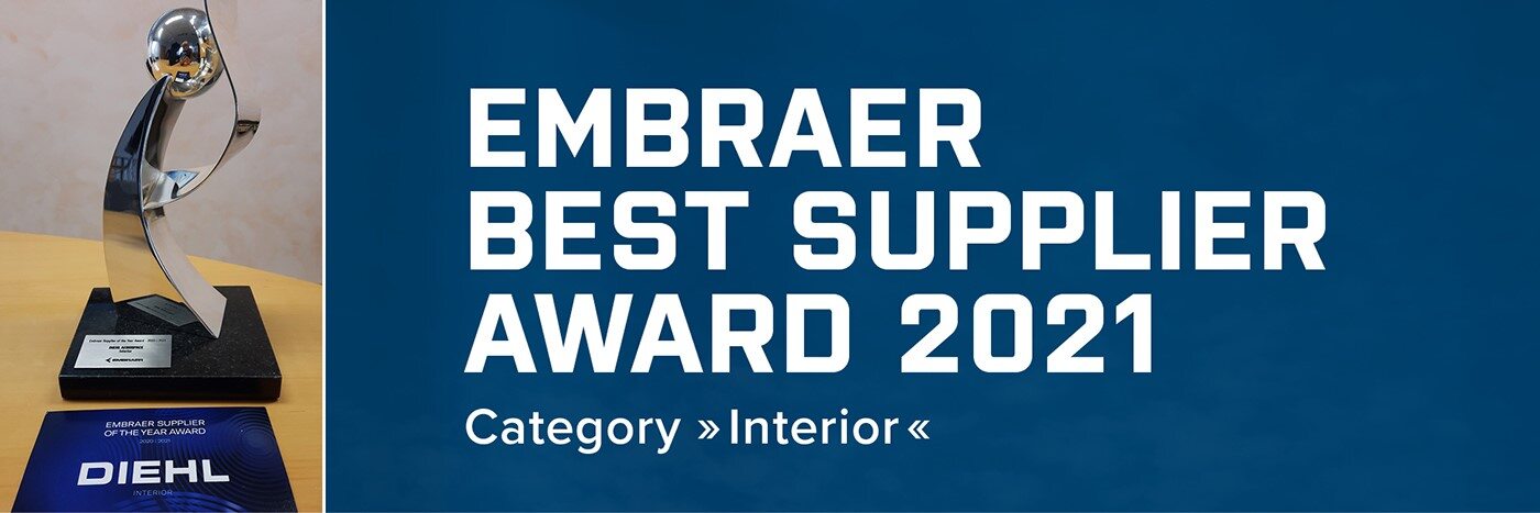 Diehl erhält Embraer Best Supplier Award 2021 in der Kategorie „Interior“