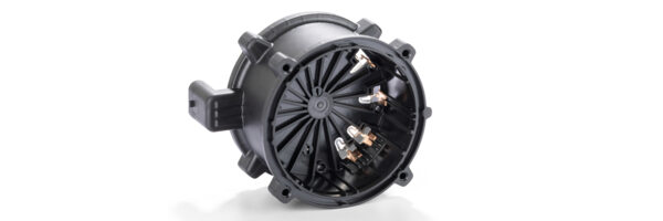 Metal-plastic motor housing