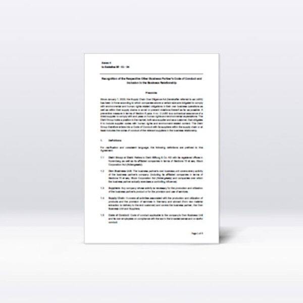 Diehl Code of Conduct for Suppliers - Annex 4