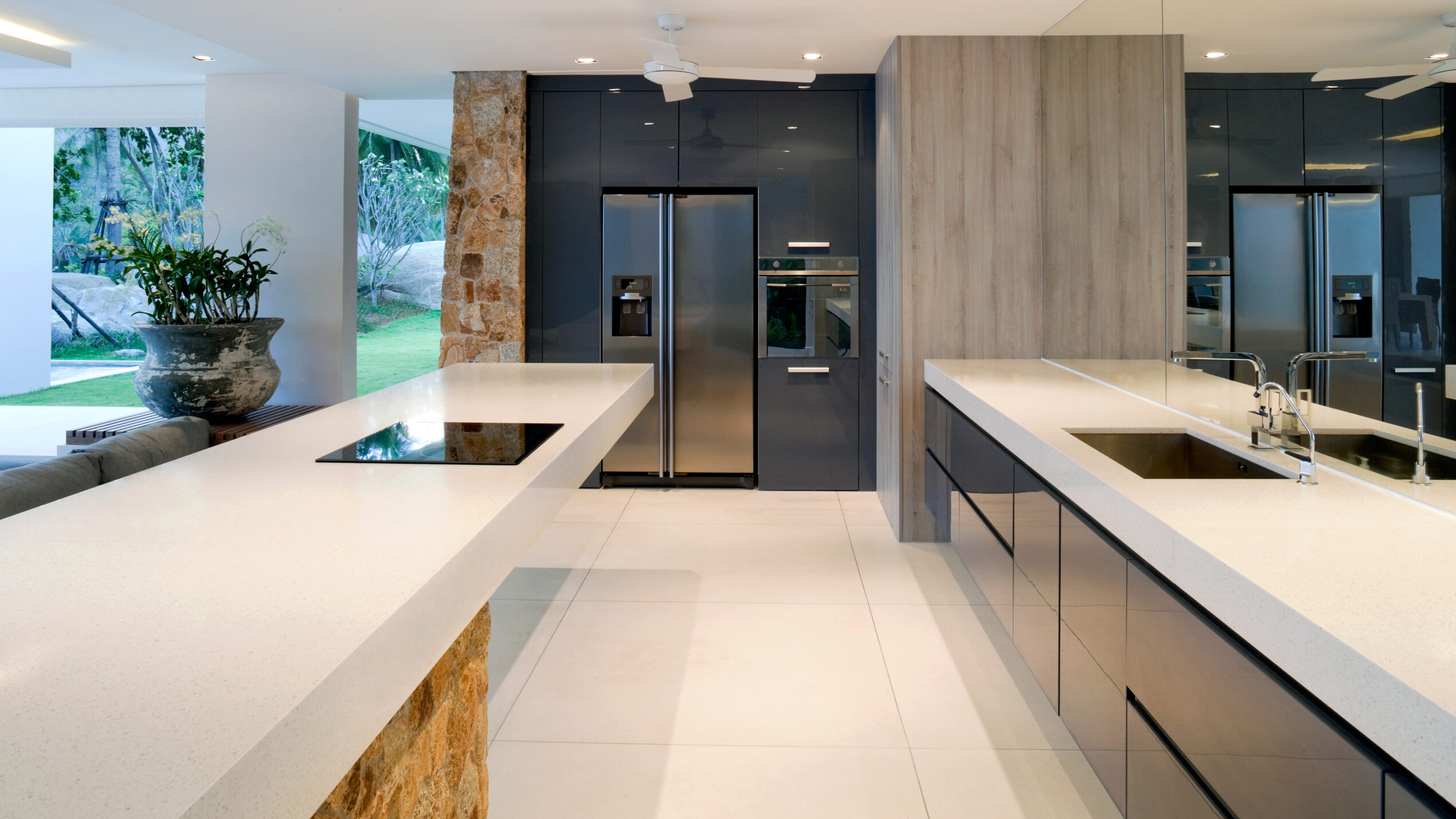 Modern kitchen with household appliances
